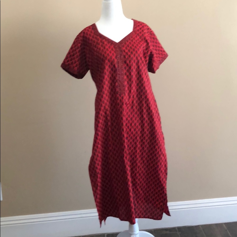 Red tunic dress